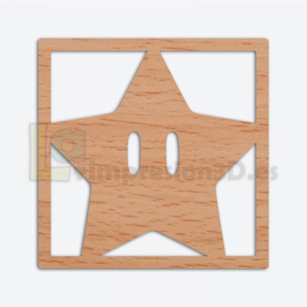 Cuadro madera Super Mario Estrella