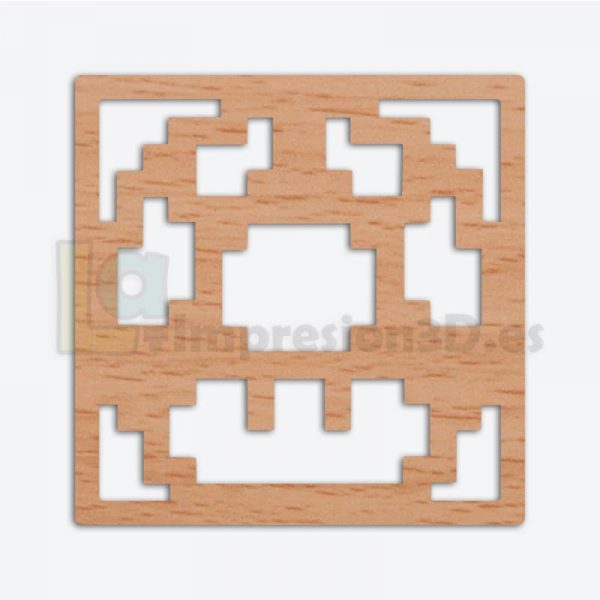 Cuadro madera Super Mario Toad seta pixel